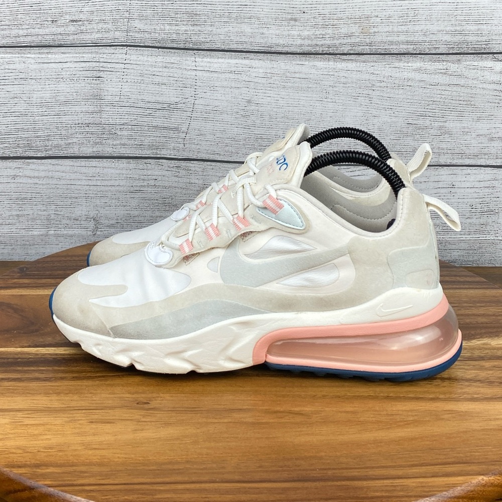 Nike Air Max 270 React Summit White Light Pink Shoes AO4971-100 Women’s Size 8